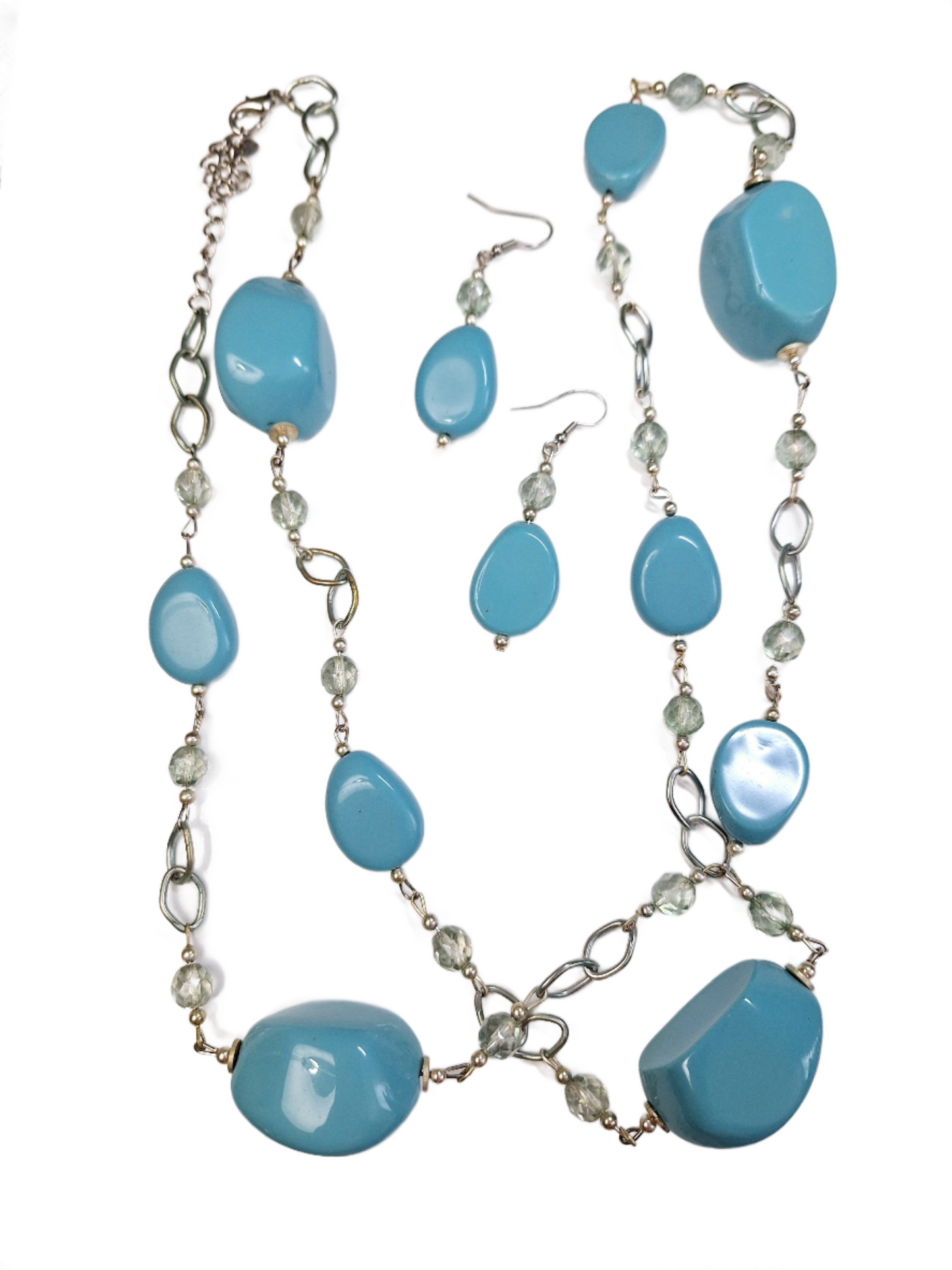Aqua blue Necklace with earrings