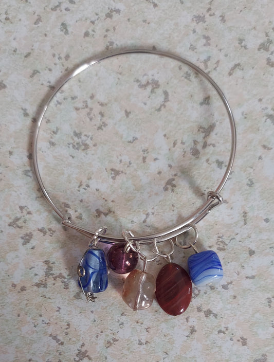 Acrylic crystal Bracelet brown and blue
