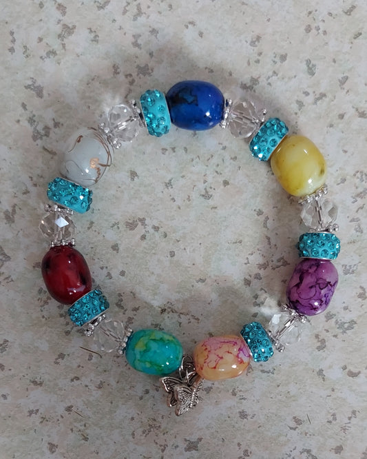 Acrylic crystal stone bracelet multicolor